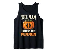 Hombre detrás de la Calabaza Festivo papá Espeluznante para ser Halloween Camiseta sin Mangas