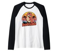 Hombre Día del Padre T Rex Dinosaurio Hombres Papi Saurus Camiseta Manga Raglan