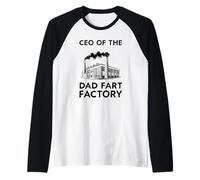 Hombre Director Ejecutivo de la fábrica de Pedos de papá Humor para Hombres Camiseta Manga Raglan