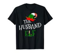 Hombre Disfraz de Navidad de The Husband Elf Family a juego Camiseta