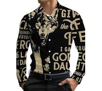 Hombre Divertido Animal Gráfico Casual Camisas Lobo Aullando Luna 3D Impreso Manga Larga Solapa Botones Camisa Moda Vacaciones Tops