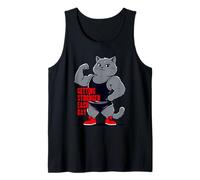 Hombre Divertido gato de dibujos animados - estilo de gimnasio culturismo - más fuerte 1 Camiseta sin Mangas