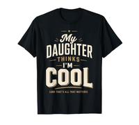 Hombre Divertido Papá Hija Familia Cita Cool Retro Humor Estado de ánimo Camiseta