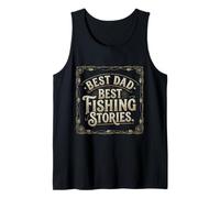 Hombre Divertido Regalo Vintage para papá de Pesca, Mejores Historias Camiseta sin Mangas