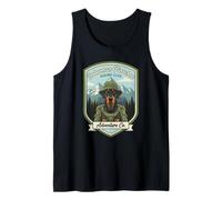 Hombre Doberman Hiking Club Adventure, Perro Vintage, mamá y papá Camiseta sin Mangas