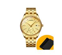 (Hombre Dorado en Caja) CHENXI Reloj de Pulsera Dorado para Hombre Relojes de Señora de Primeras Marcas