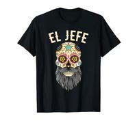 Hombre El Jefe Shirt Bearded Men Beard Sugar Skull Day of the Dead Camiseta