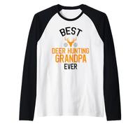 Hombre El Mejor Abuelo de Caza de Ciervos Camiseta Manga Raglan