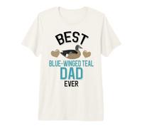 Hombre El Mejor Padre Verde Azulado de alas Azules de la Historia: Duck with Hearts Camiseta Premium