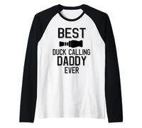 Hombre El Mejor papá Llamando a un Pato Camiseta Manga Raglan