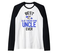 Hombre El Mejor Reptil de Lengua Azul Skink Uncle Ever Cute Camiseta Manga Raglan