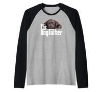 Hombre El Padre del Perro Chocolate Lab Papá El Padre del Laboratorio Camiseta Manga Raglan