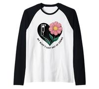 Hombre El último día de mi esposa sobreviviente de cáncer de quimioterapia corazón floral Camiseta Manga Raglan