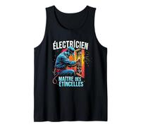 Hombre Electricista Super Poderes Regalo Humor Artesanía Camiseta sin Mangas