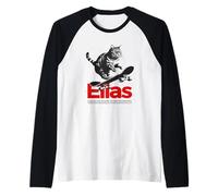 Hombre ELIAS - hermoso nombre de niño con gato y monopatín Camiseta Manga Raglan