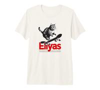 Hombre ELIYAS - Hermoso Nombre de niño con Gato y monopatín Camiseta Premium