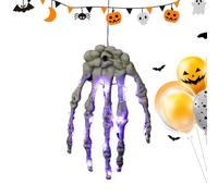 Hombre embrujado: de esqueleto iluminado, accesorio de huesos góticos, decoración de Halloween de miedo | Acento de patio espeluznante, exhibición de pared espeluznante, decoración de la césped