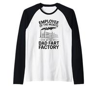 Hombre Empleado del Mes en el Humor Adulto Dad Fart Factory Camiseta Manga Raglan