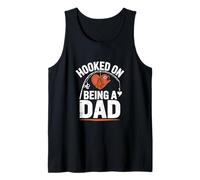 Hombre Enganchado a ser un papá con pescado y corazón Papá Día del Padre Camiseta sin Mangas