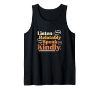 Hombre Escucha Relatably Habla amablemente Divertido Profesor de Lenguas Extranjeras Camiseta sin Mangas