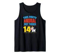Hombre Este Animal de Fiesta Acaba de Cumplir 14 años con temática de Vaca Camiseta sin Mangas