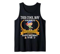 Hombre Este Chico Genial nació en febrero Cute Feb Birthday Kid Bro Camiseta sin Mangas