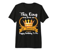 Hombre Este Rey nació el 01 de enero Funny Jan Dad Papa Uncle Camiseta Premium