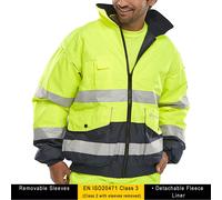 Hombre Europa Hi Visibilidad Dos Tonos Seguridad Bomber Lugar Trabajo Chaqueta