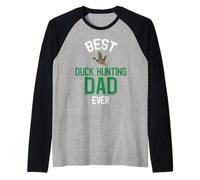 Hombre Familia de Fuentes Best Duck Hunting Dad Ever Cool Duck Camiseta Manga Raglan