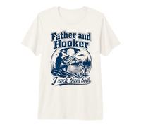 Hombre Father Hooker Fishing Dad Funny Angler Fathers Day Papa Camiseta Premium