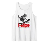 Hombre FELIPE - hermoso nombre de niño con gato y monopatín Camiseta sin Mangas