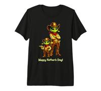 Hombre Feliz día del Padre - Alien Cowboy Divertido Regalo para papá Camiseta Premium