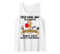 Hombre Feliz Navidad Feliz Cumpleaños Born In DEC Funny December Kid Boy Camiseta sin Mangas