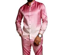 Hombre Fénix/Pluma/Tigre Estampado Conjunto 2 Piezas Traje Botones Camisa y Pantalones Cintura Elástica Tema Animal Atuendo Casual
