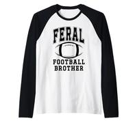 Hombre Football Brother Feral Football Big Little Bro Greatest Fan Camiseta Manga Raglan