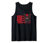 Hombre Fuggler Reek-O Negro Peludo Fuggs Monstruo Texto Camiseta sin Mangas