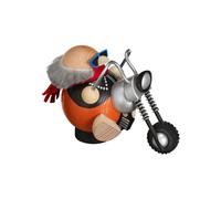 Hombre fumador motociclista, 12 cm. de alto, original de los Montes Metálicos...