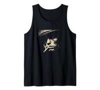 Hombre Fumando con Sombrero Negro Estilo Gángster Camiseta sin Mangas