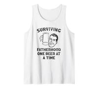 Hombre Funny Beer Dad - Sobreviviendo a la paternidad una Cerveza a la Vez Camiseta sin Mangas