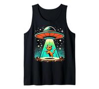 Hombre Funny Cat Alien UFO Encuentro Ciencia Ficción Camiseta sin Mangas