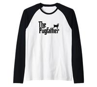 Hombre Funny Pug Owner The Pugfather Father Gift Camiseta Manga Raglan