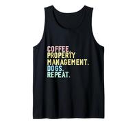 Hombre Funny Retro Café Perros Administración de propiedades Bienes Raí Camiseta sin Mangas