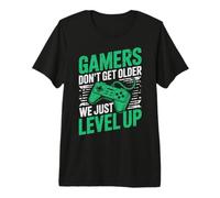 Hombre Gamers Don't Get Older We Just Level Up Funny Gamer Retro Camiseta Premium