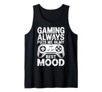 Hombre Gaming Always Puts Me In My Best Mood Funny Gamers Vintage Camiseta sin Mangas