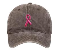 Hombre genérico marca cáncer de mama para mujeres bordadas ajustables sombrero de sensibilización cáncer de mama regalos contra el cáncer de mama para mujer niño traje, café, Talla única