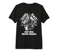 Hombre Girl Dad - Don't Mess with My Princess Veteran Father's Day Camiseta Premium