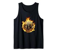 Hombre Gráfico de Monedas criptográficas en Llamas Camiseta sin Mangas