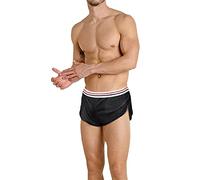 Hombre Gran División Extremo Grid Translúcido Pantalones Cortos de Boxeo Ropa Interior 2-2Negro M