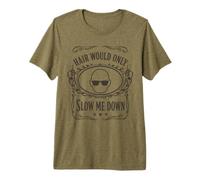 Hombre Hair Would Only Slow Me Down Sarcástico Corredor Calvo Camiseta Premium