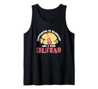 Hombre Happiness Is Sunshine and A Tiny Guitar Funny Ukelele Camiseta sin Mangas